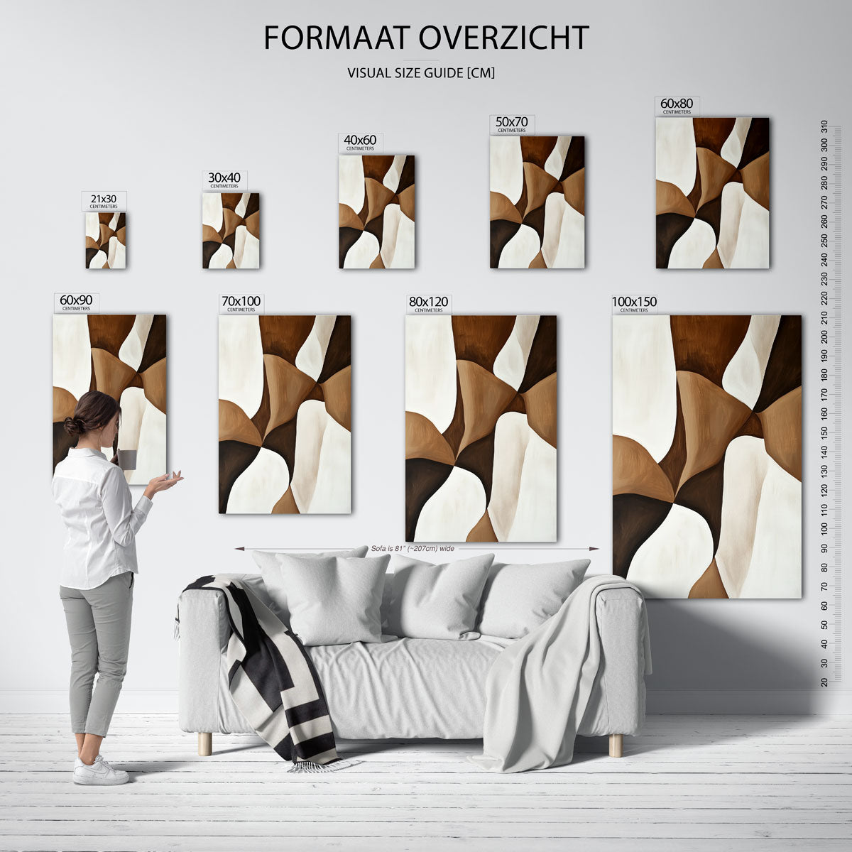 Abstracte vormen – staande muurposter voor een modern interieur