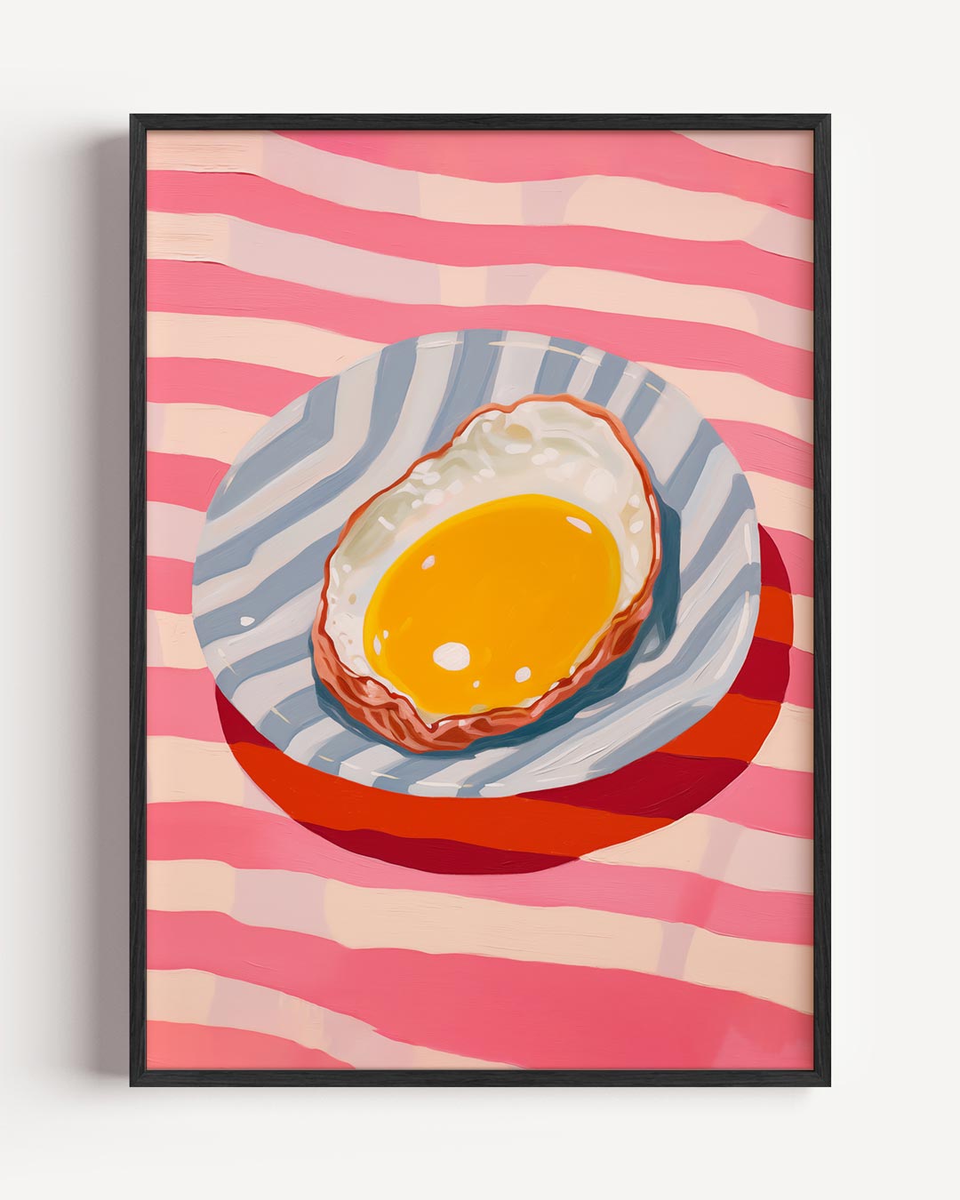 Retro Stijl Gebakken Ei – keuken portret poster als wanddecoratie