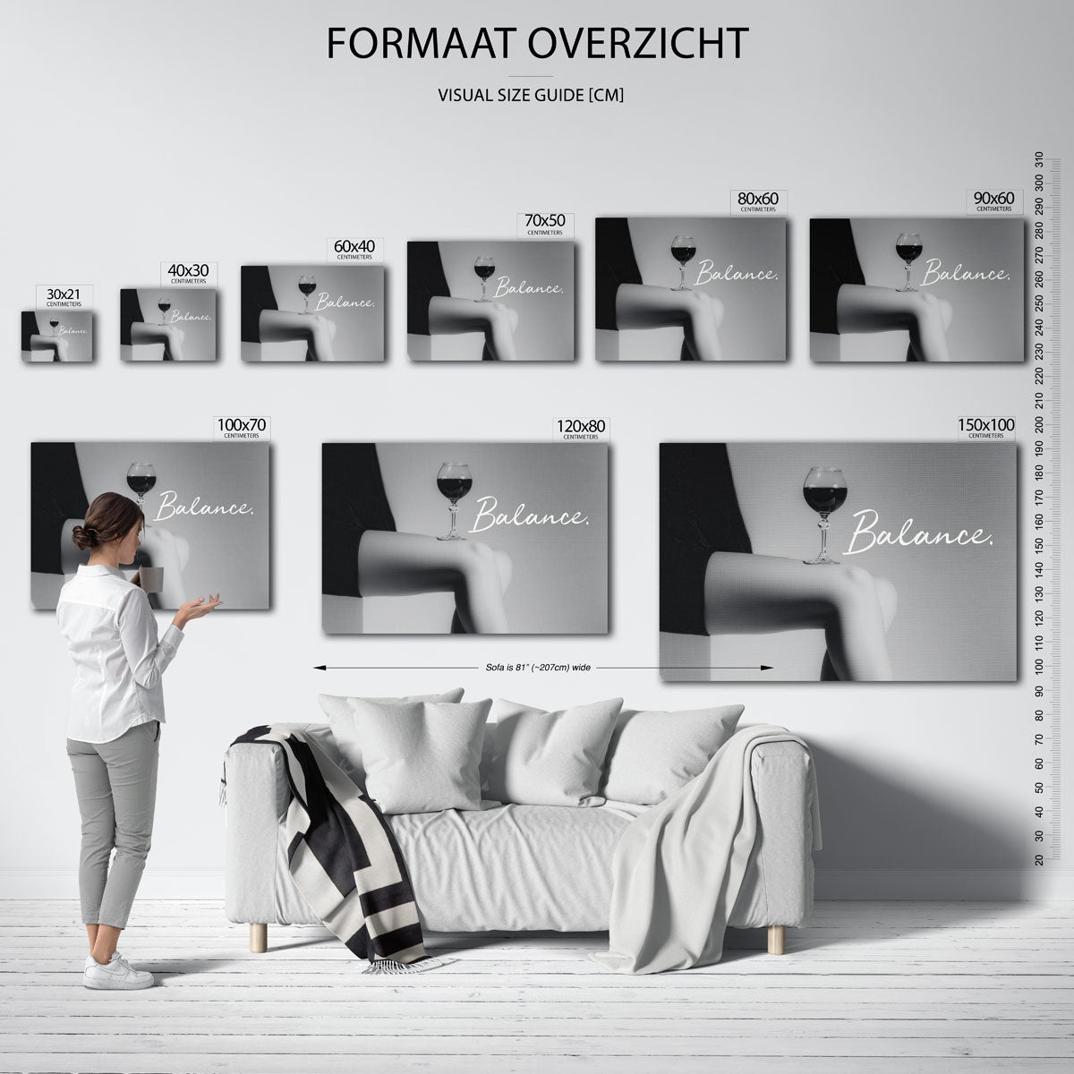 Balance – liggende muurposter voor een modern interieur