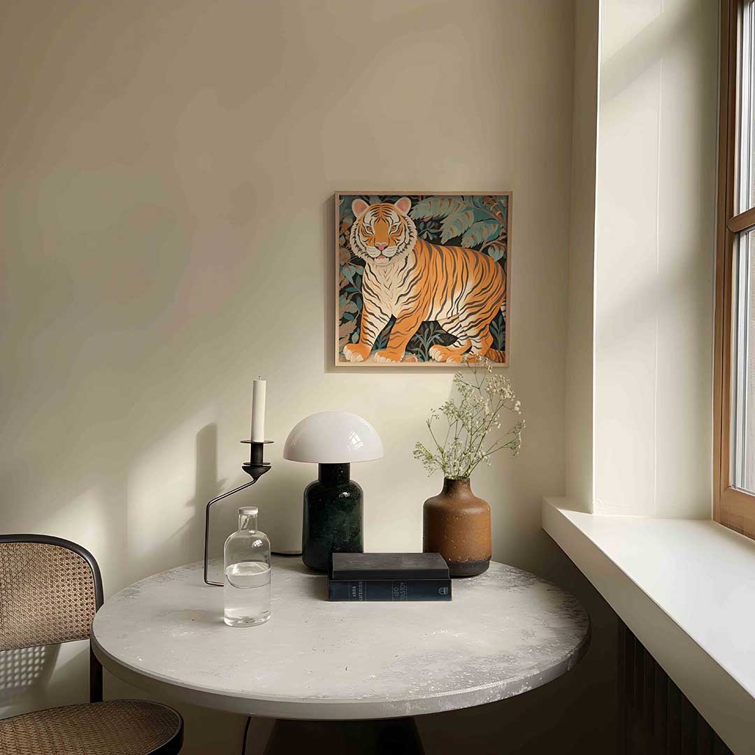 Tijger in jungle – dieren poster in vierkant formaat