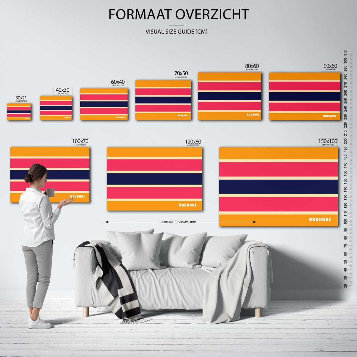 Strepen en kleurvlakken – Bauhaus poster als geometrische wanddecoratie