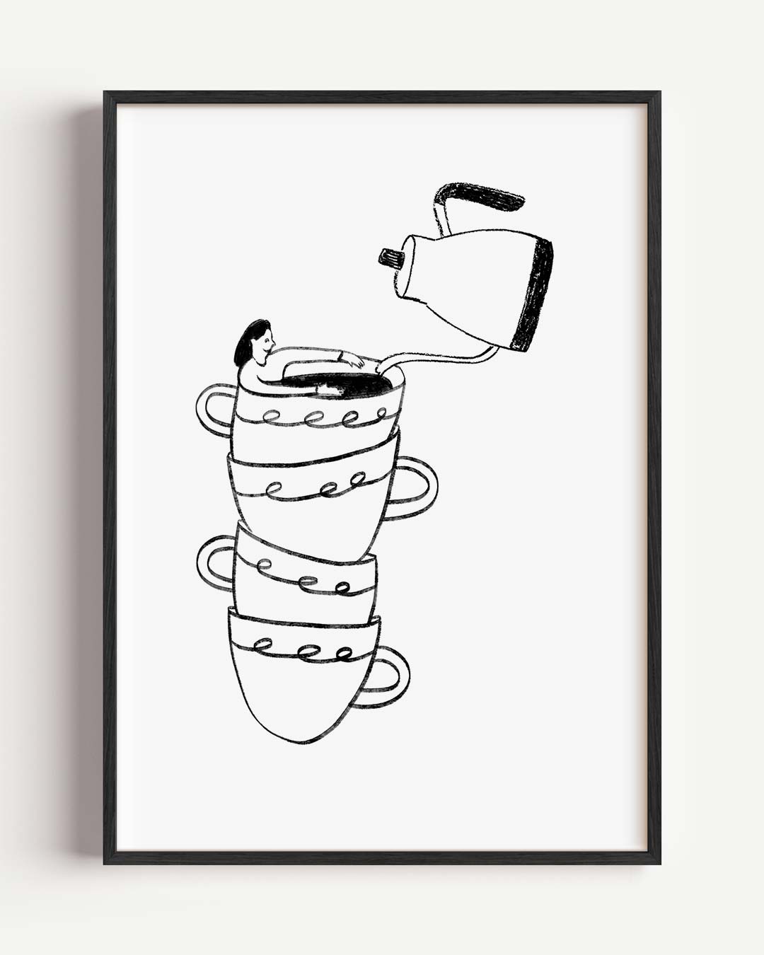 Koffiegenot Illustratie – zomer portret poster als wanddecoratie