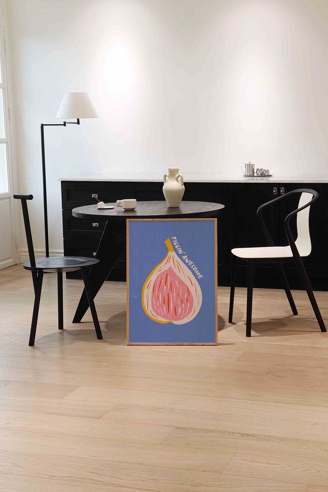 Vijg met tekst – abstracte wandkunst als portret poster