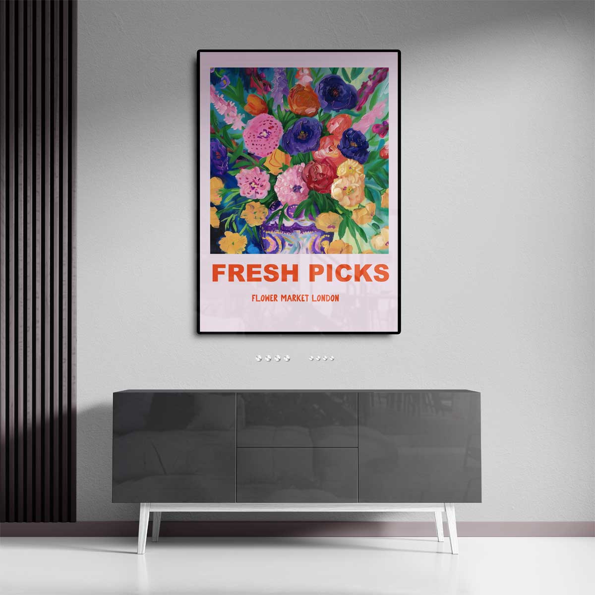 Bloemenpracht in Londen – canvas kunstwerk als wanddecoratie