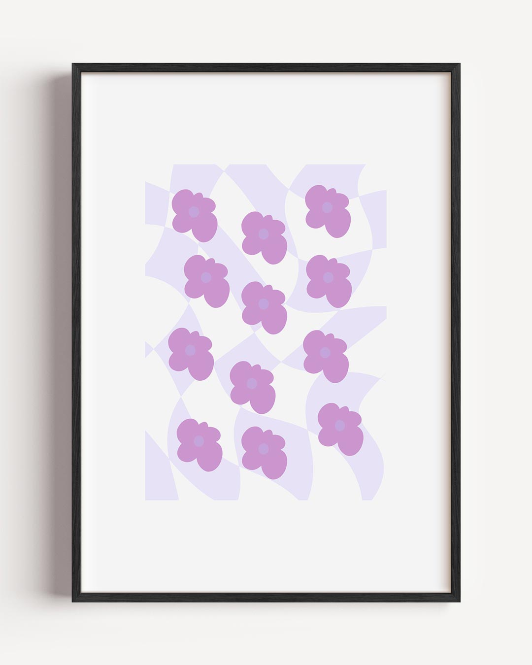 Lila Bloemen Golvende – moderne portret poster als wanddecoratie
