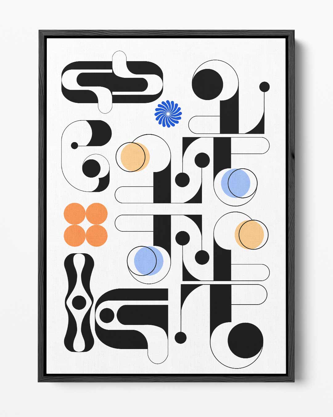 Abstracte Geometrische Compositie – portret kunstwerk als wanddecoratie