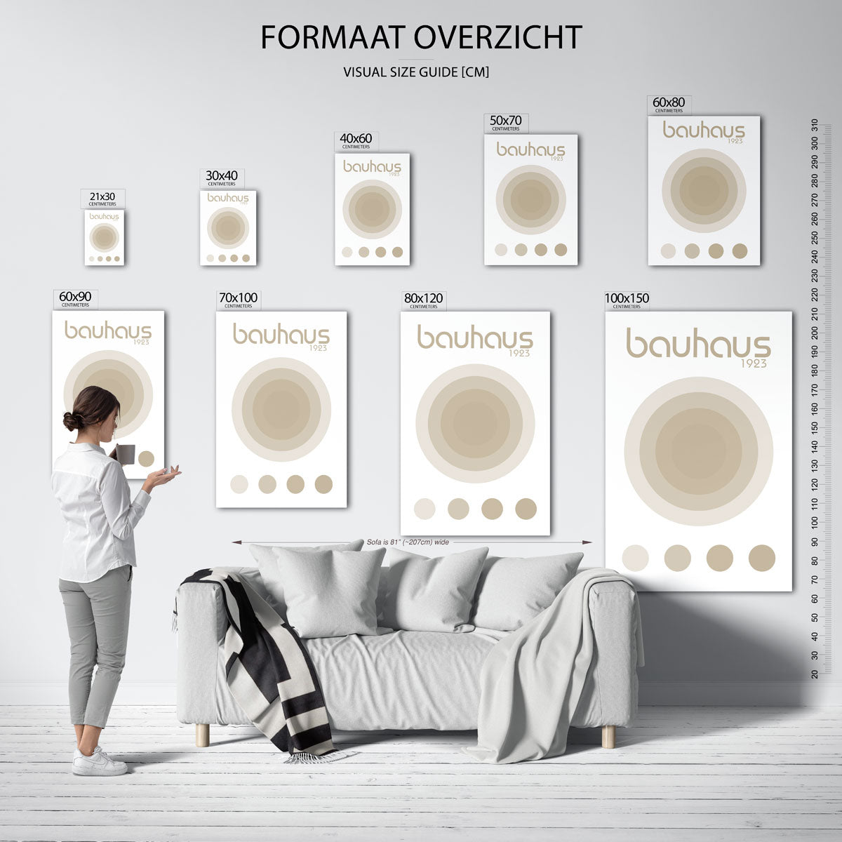 Vorm en balans – geometrische poster in Bauhaus-stijl van WallArtistic