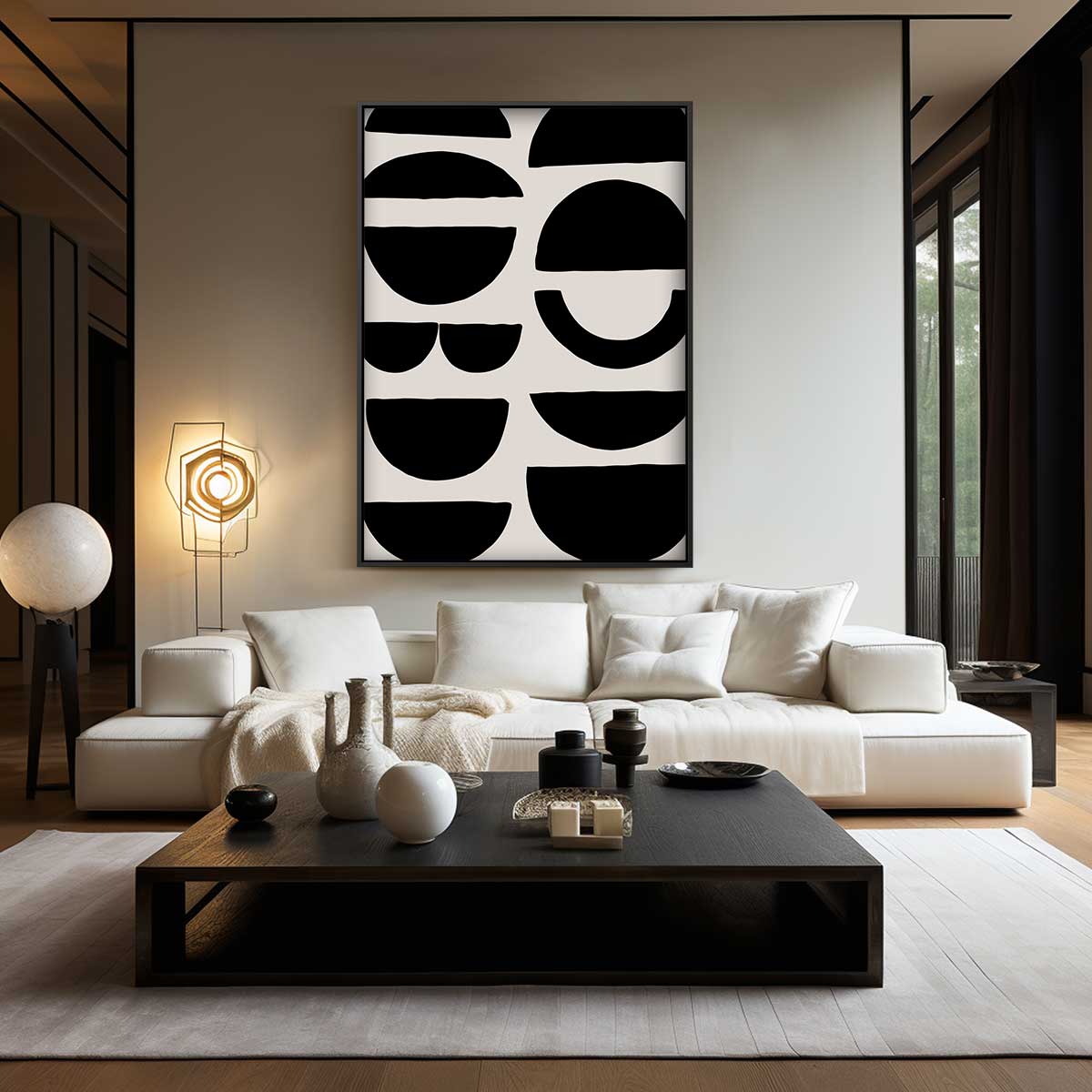 Geometrische Schaduwpatronen – modern portret kunstwerk van WallArtistic