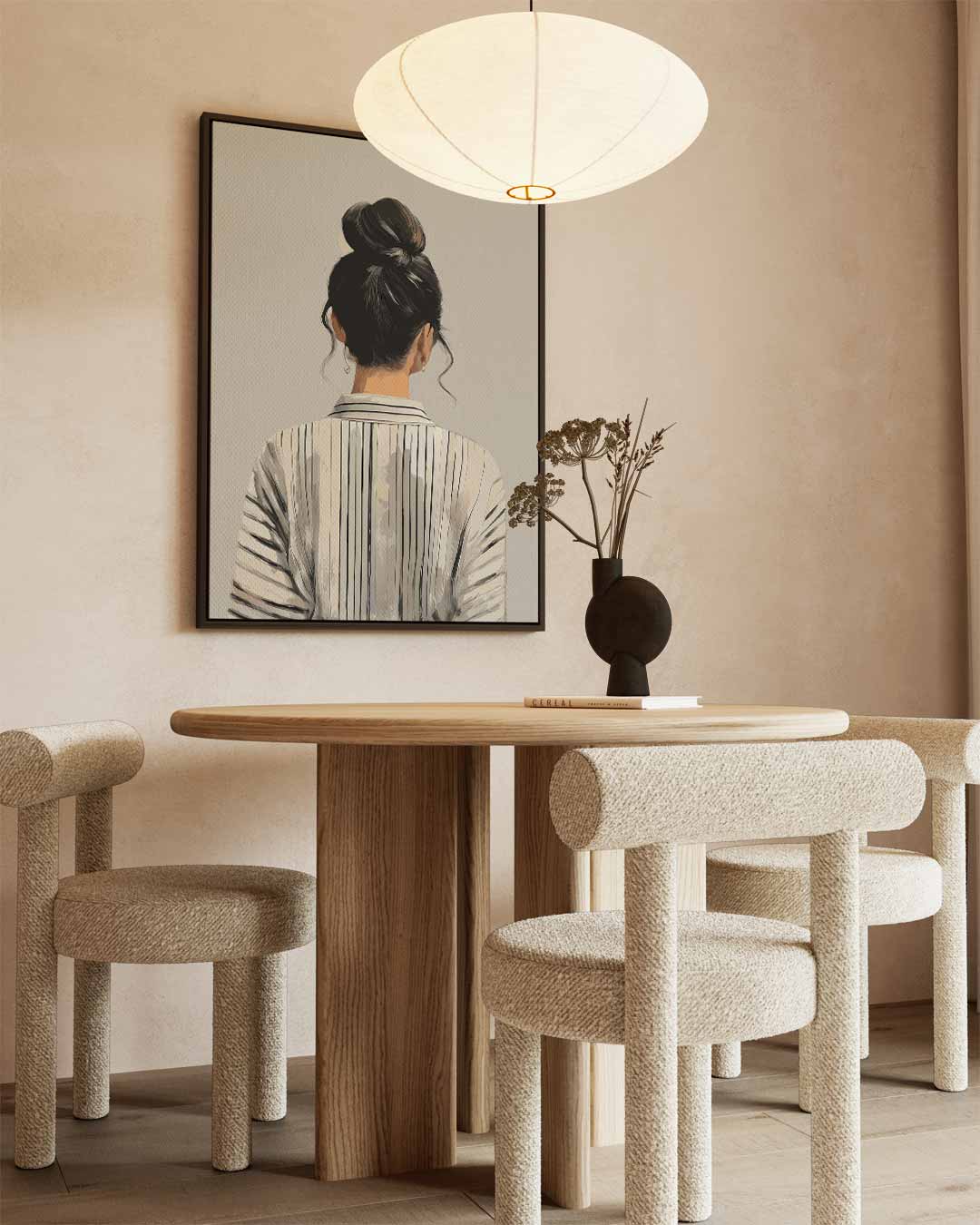 Rustige Contemplatie – kunstwerk met zwarte baklijst