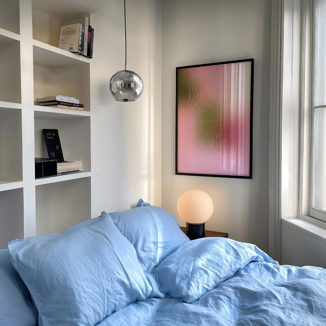 Dromerige Golven Abstracte Kunstposter – staande kleurrijke abstracte wanddecoratie van WallArtistic