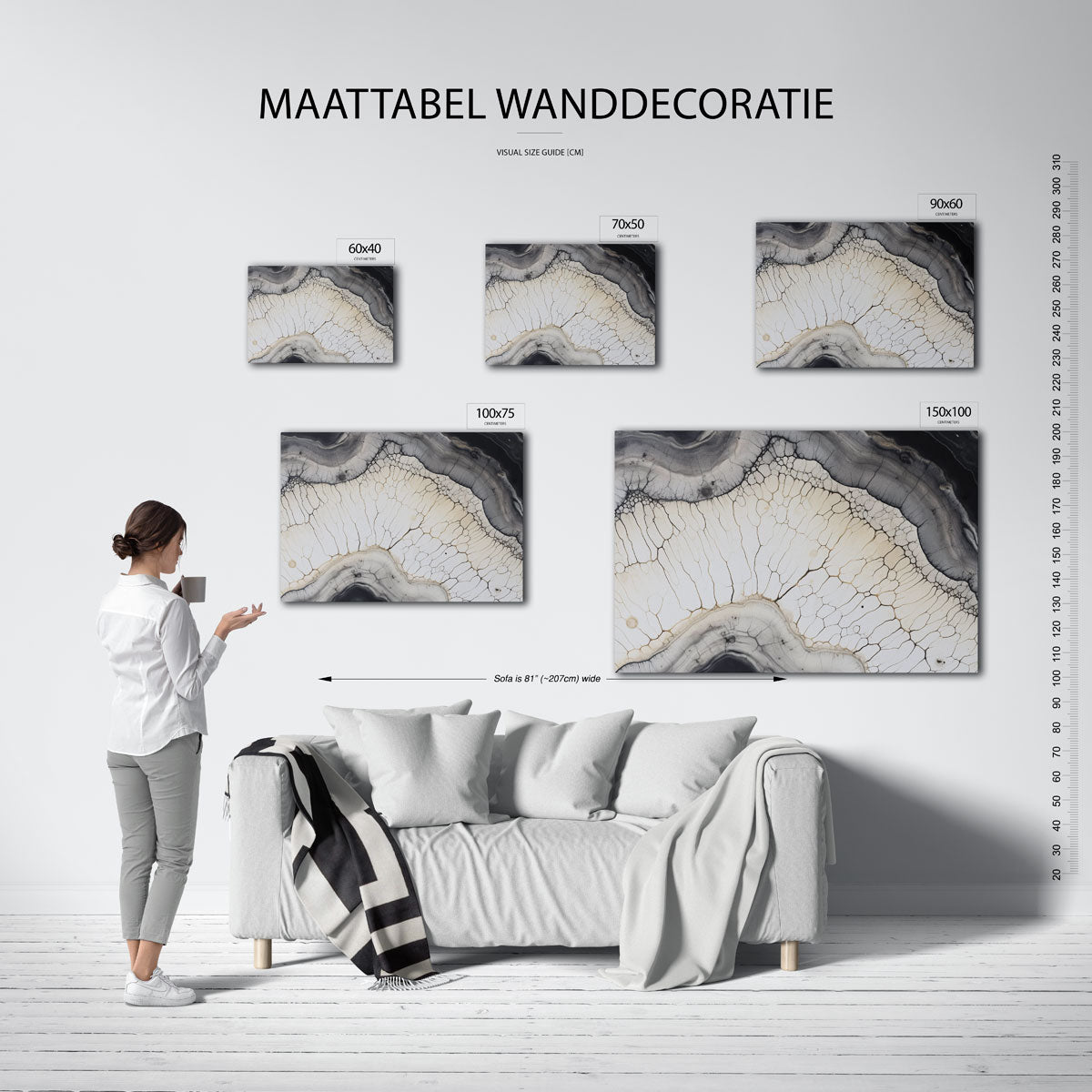 Organische lijnen – Patronen – moderne liggende wandkunst