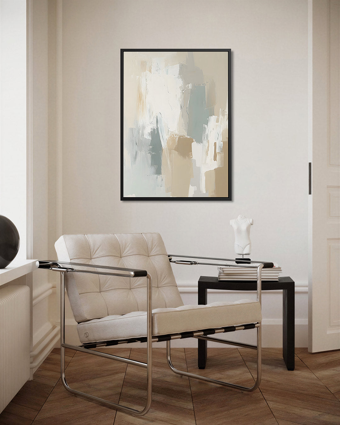 Zachte kleuren compositie – staand wanddecoratie kunstwerk