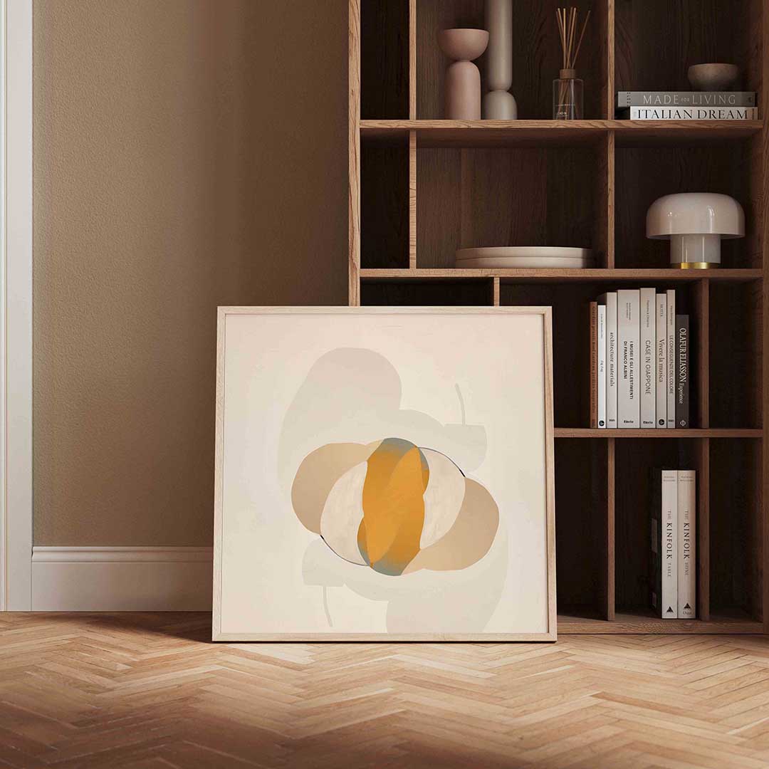 Abstracte vormen – vierkante wanddecoratie met kleur en vorm van WallArtistic