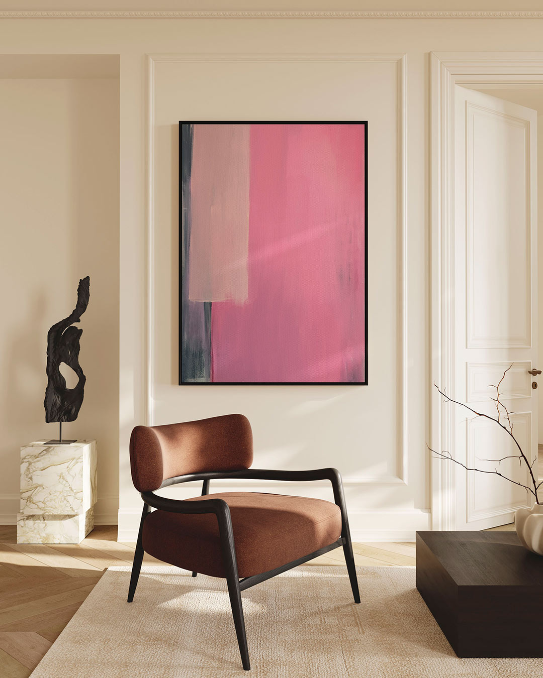 Zachte kleurvlakken – staand wanddecoratie kunstwerk