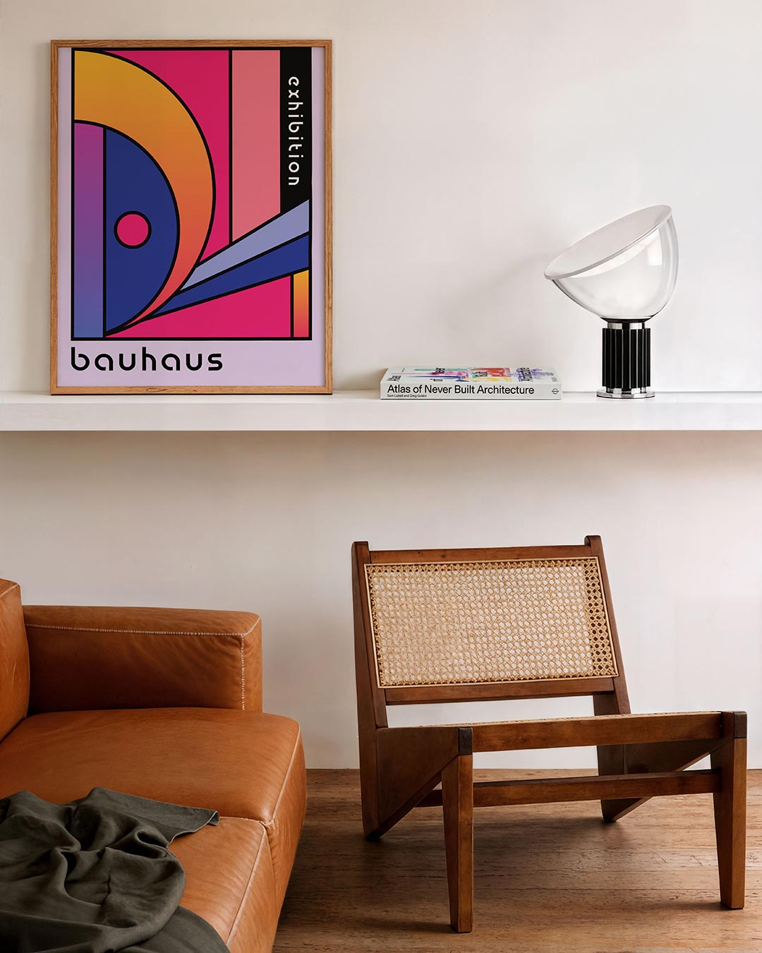 Vormen en kleurvlakken – staande Bauhaus poster voor aan de muur