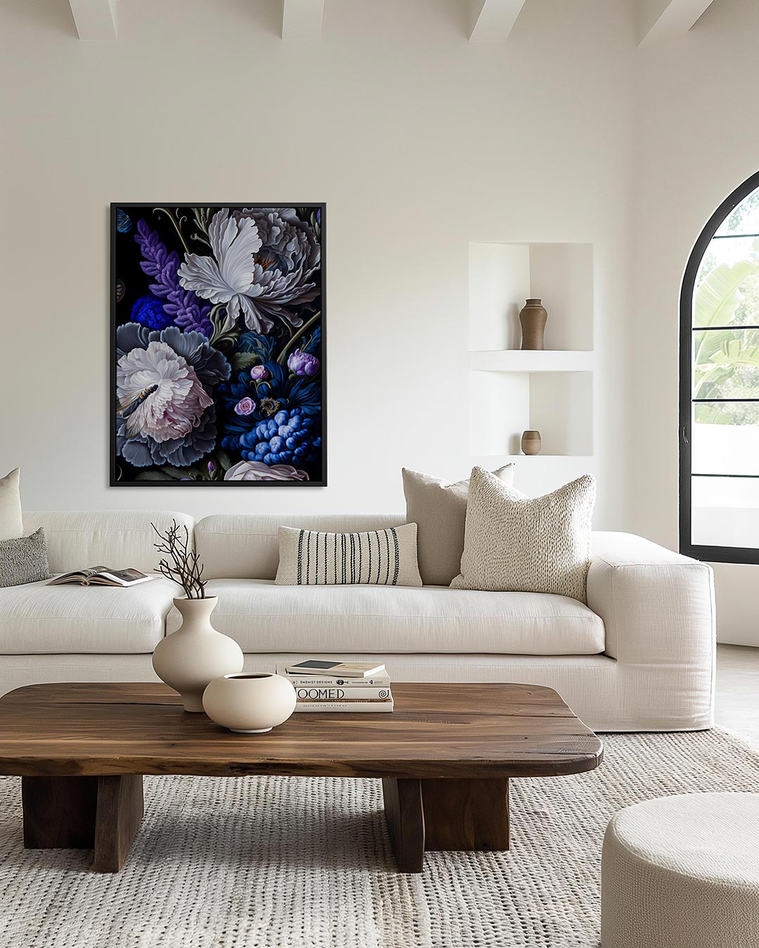 Bloemrijke fantasie – moderne staande wandkunst