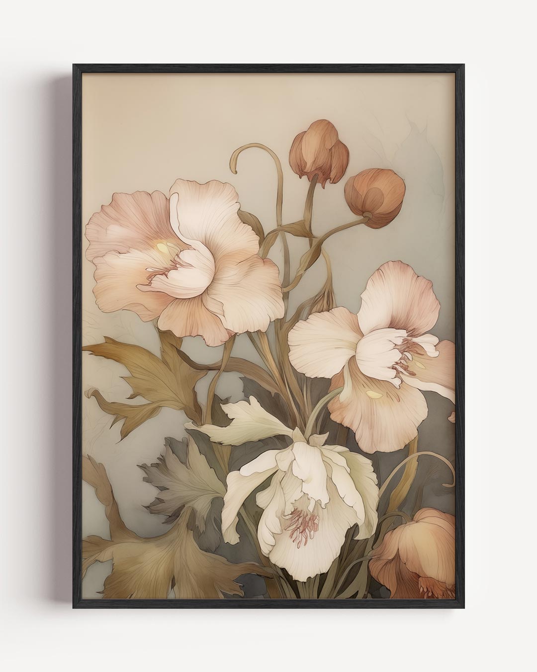Vloeiende Bloemenpracht – bloemen portret poster als wanddecoratie
