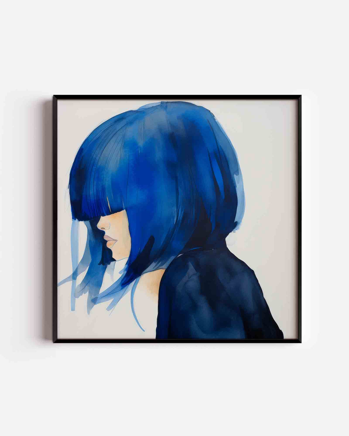 Blauw kapsel – kleurrijke illustratie poster als wanddecoratie