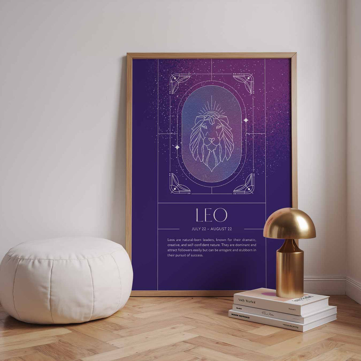 Leo Zodiac – staande muurposter met mindful uitstraling