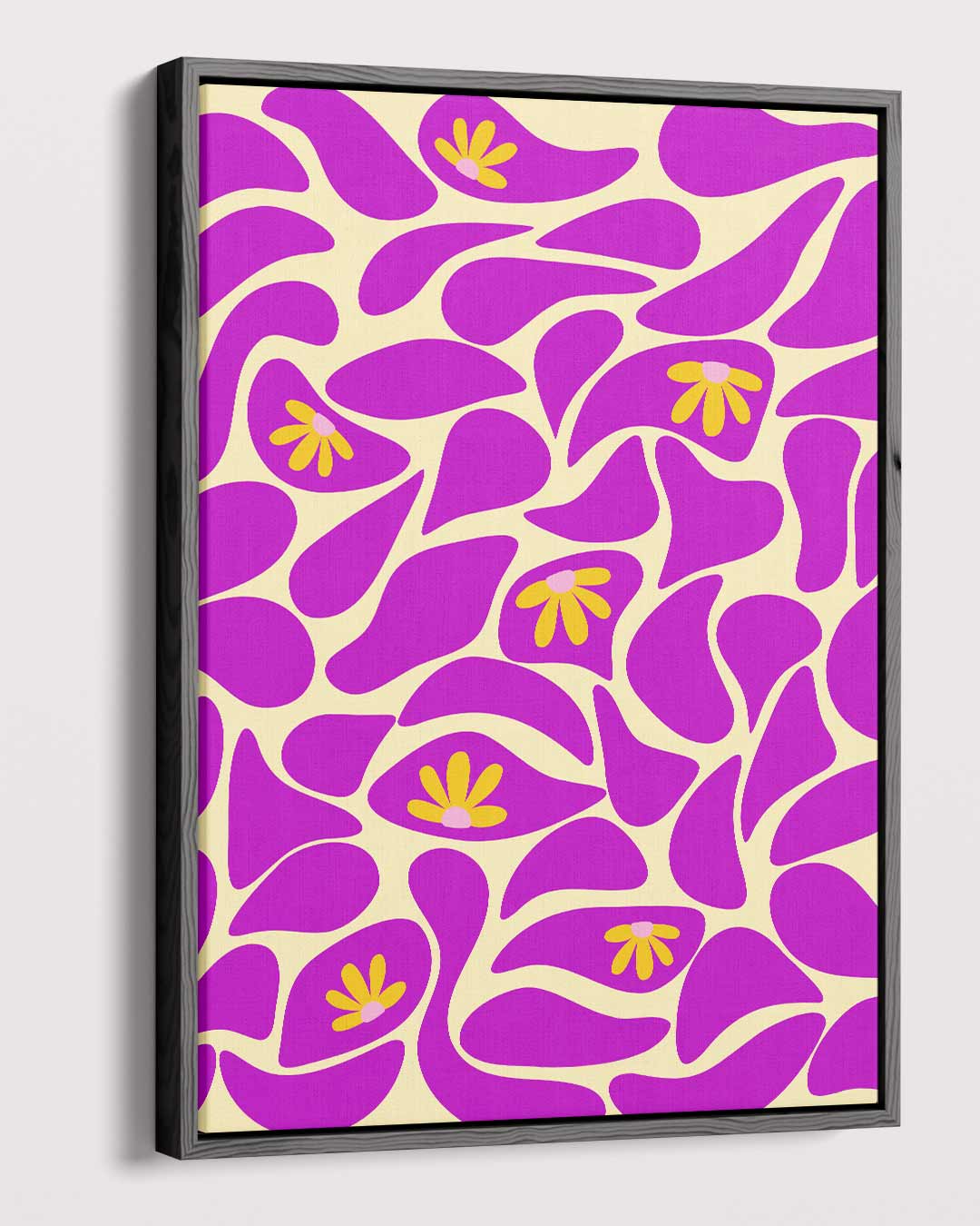 Vrolijke Bloemen Abstract – dibond kunstwerk als wanddecoratie