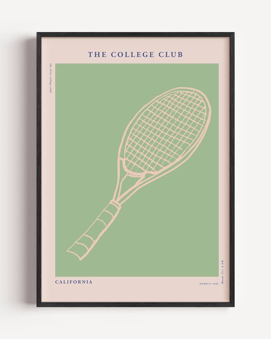The College Club Tennis – College Club portret poster als wanddecoratie