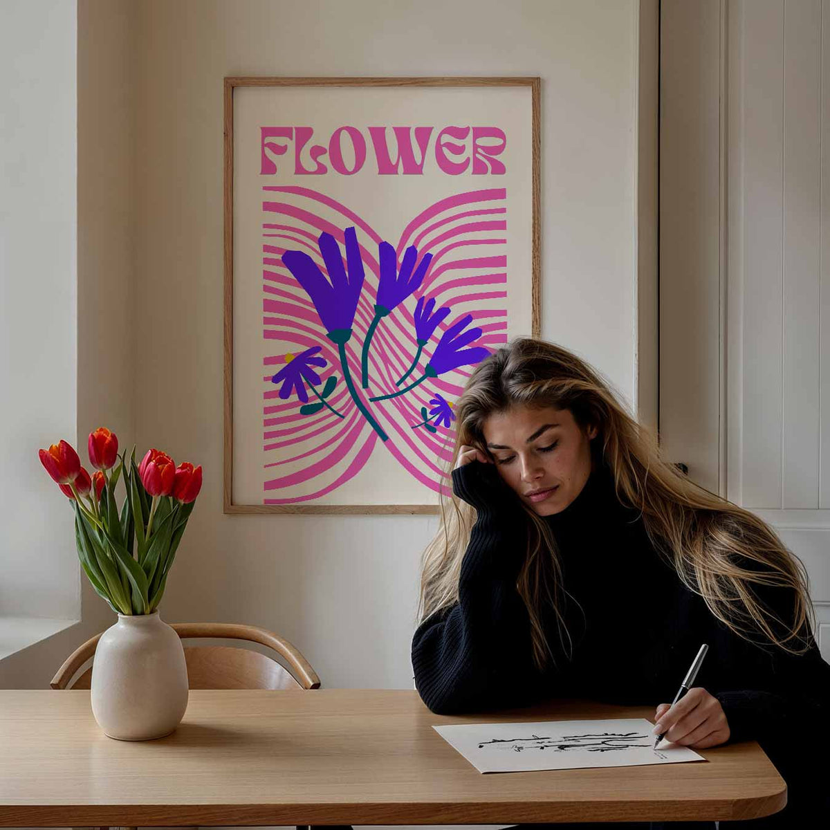 Bloemenmagie – bloemen poster als moderne staande wanddecoratie