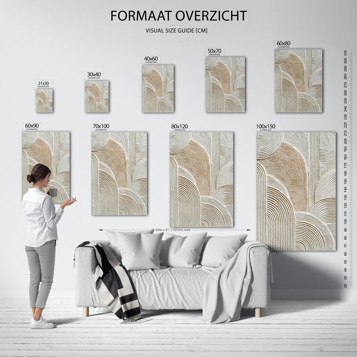 Abstracte lijnen – staande muurposter met abstracte vormen