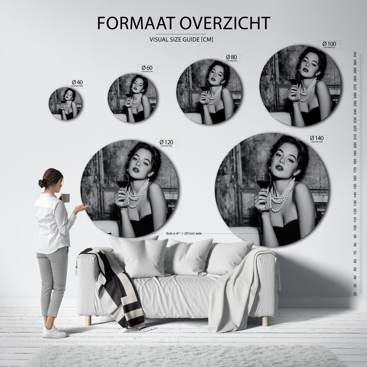 Abstracte – kleurrijke ronde muurdecoratie in Pop Art stijl