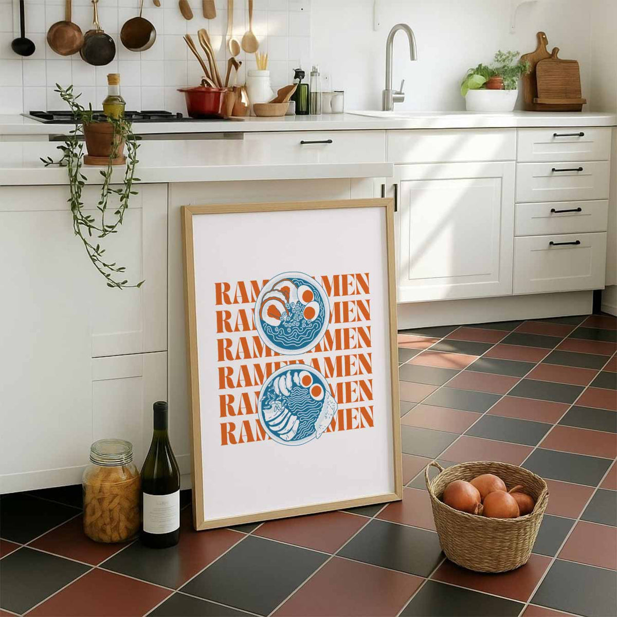 Stijlvolle Ramen – staande muurposter voor keuken of eethoek