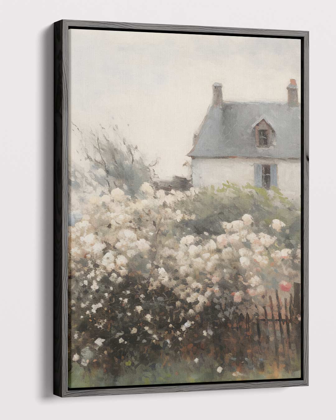 Rustieke Bloementuin bij het Landhuis – dibond kunstwerk als wanddecoratie