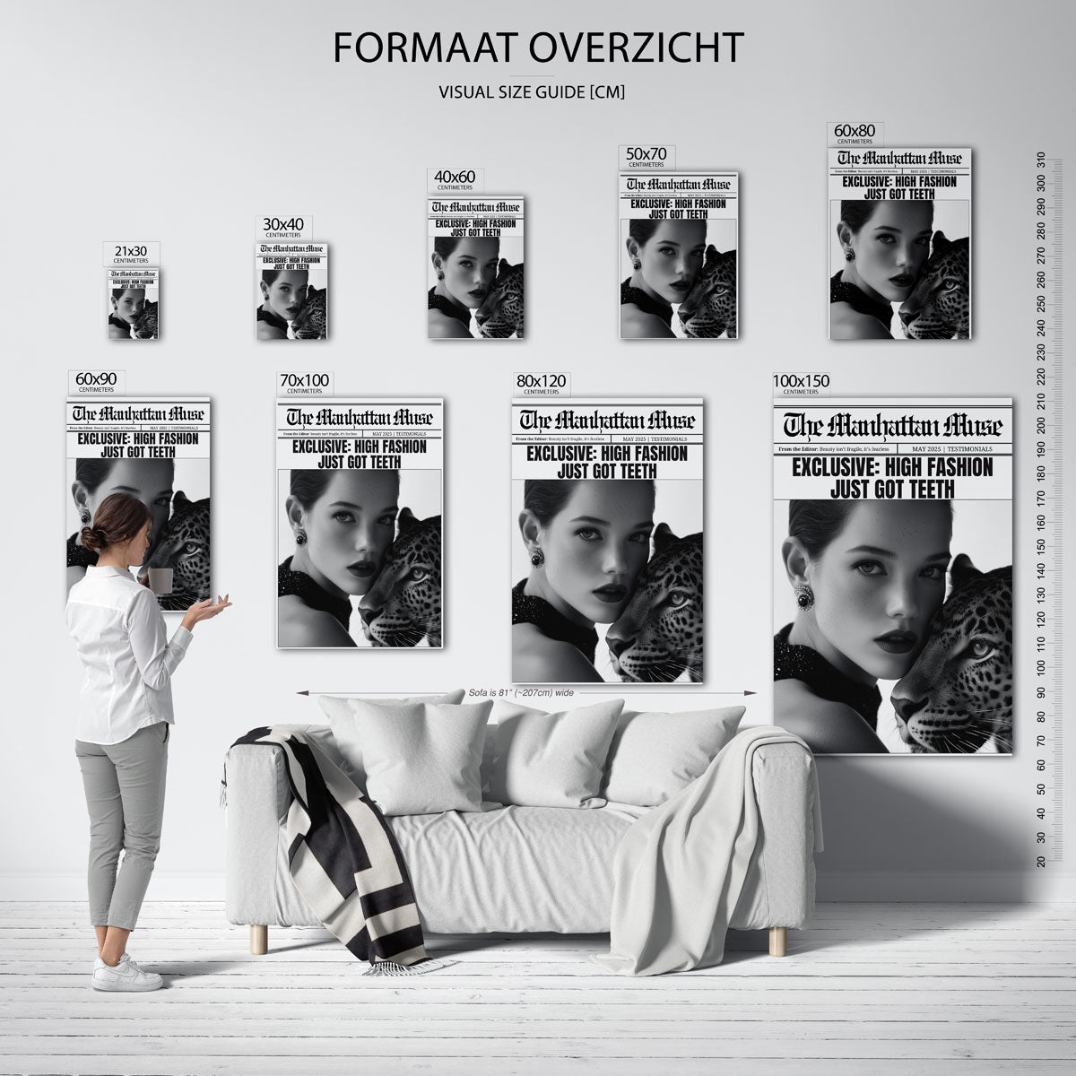 Mode en panter – staande muurposter in Pop Art stijl