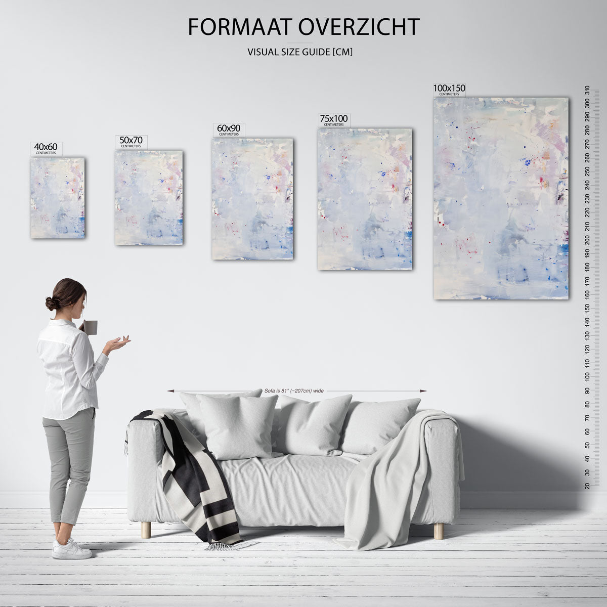 Kleurrijke vegen – staand wanddecoratie kunstwerk