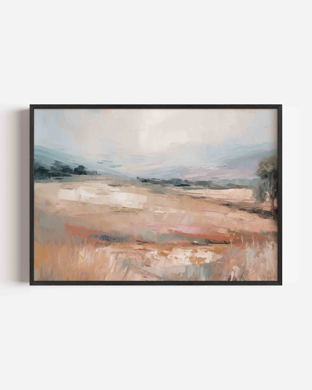 Landschap in zachte tinten – kleurrijke abstracte landscape poster als wanddecoratie