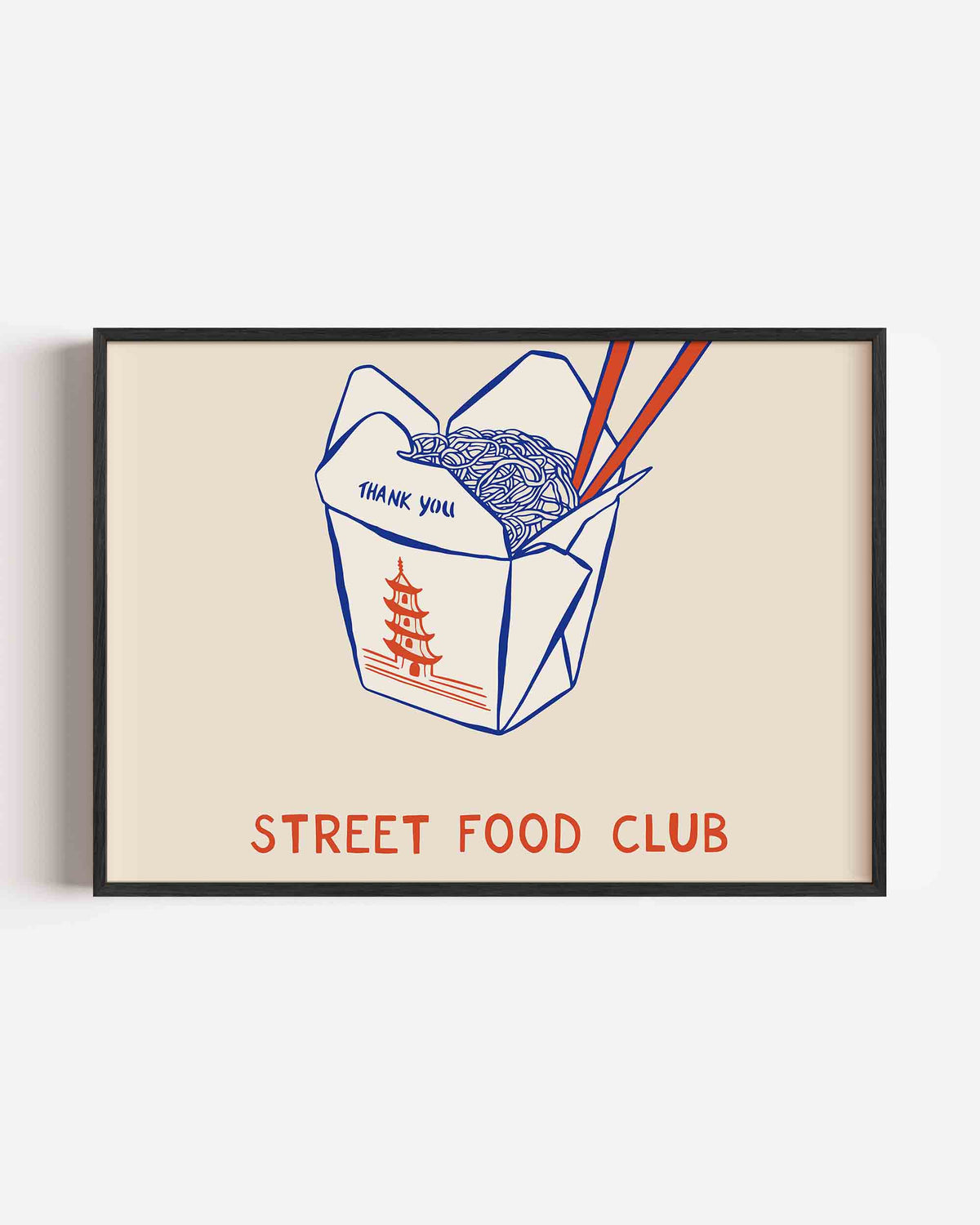 Noodle box illustratie – keuken landscape poster als wanddecoratie
