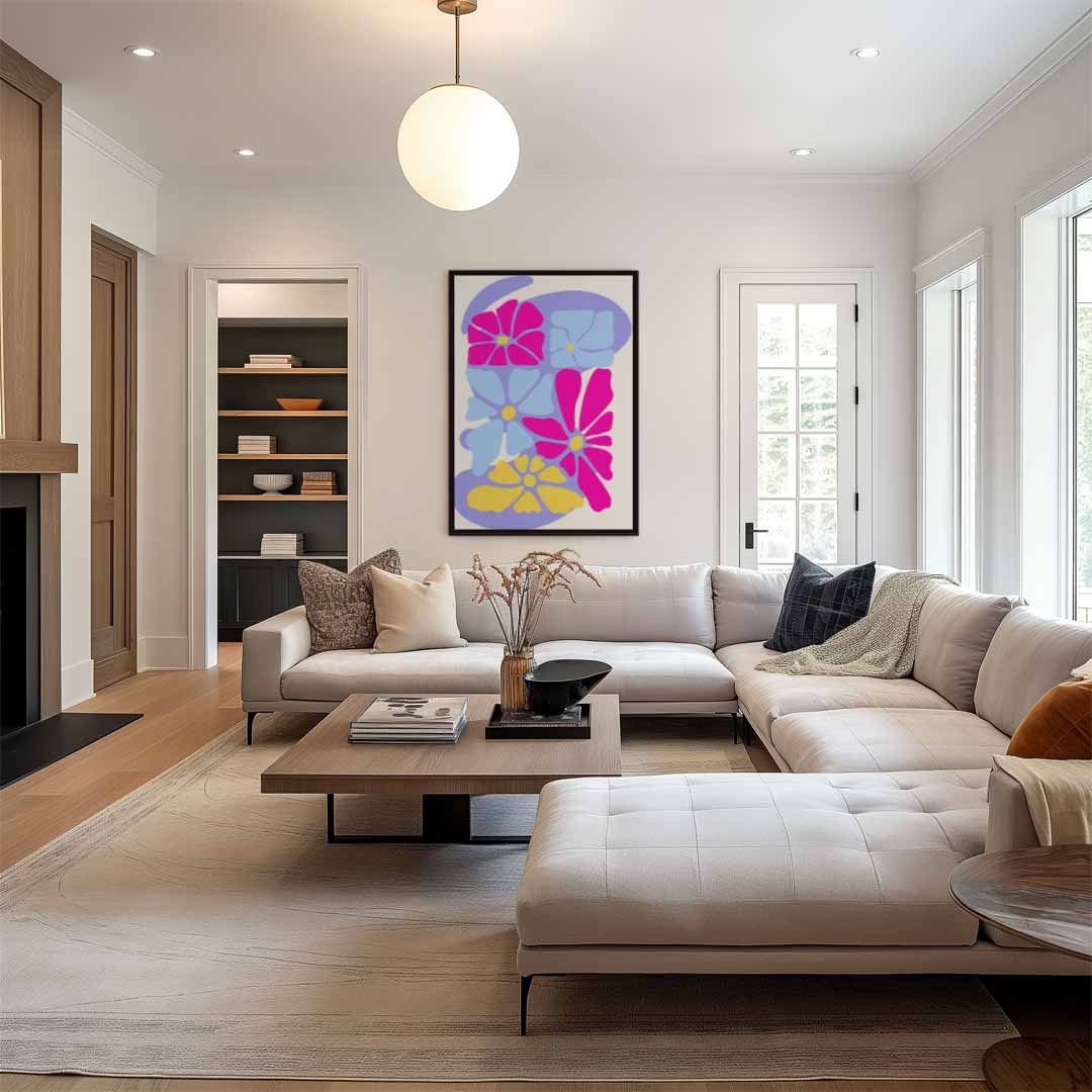 Vrolijke Bloemenpracht – canvas wanddecoratie in portret formaat