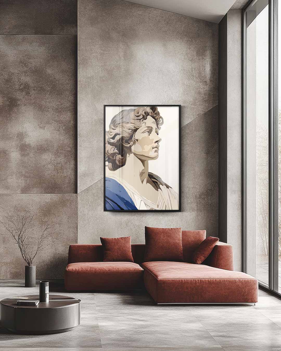 Stijlvolle Klassieke Buste – staande wandkunst voor woonkamer of interieur