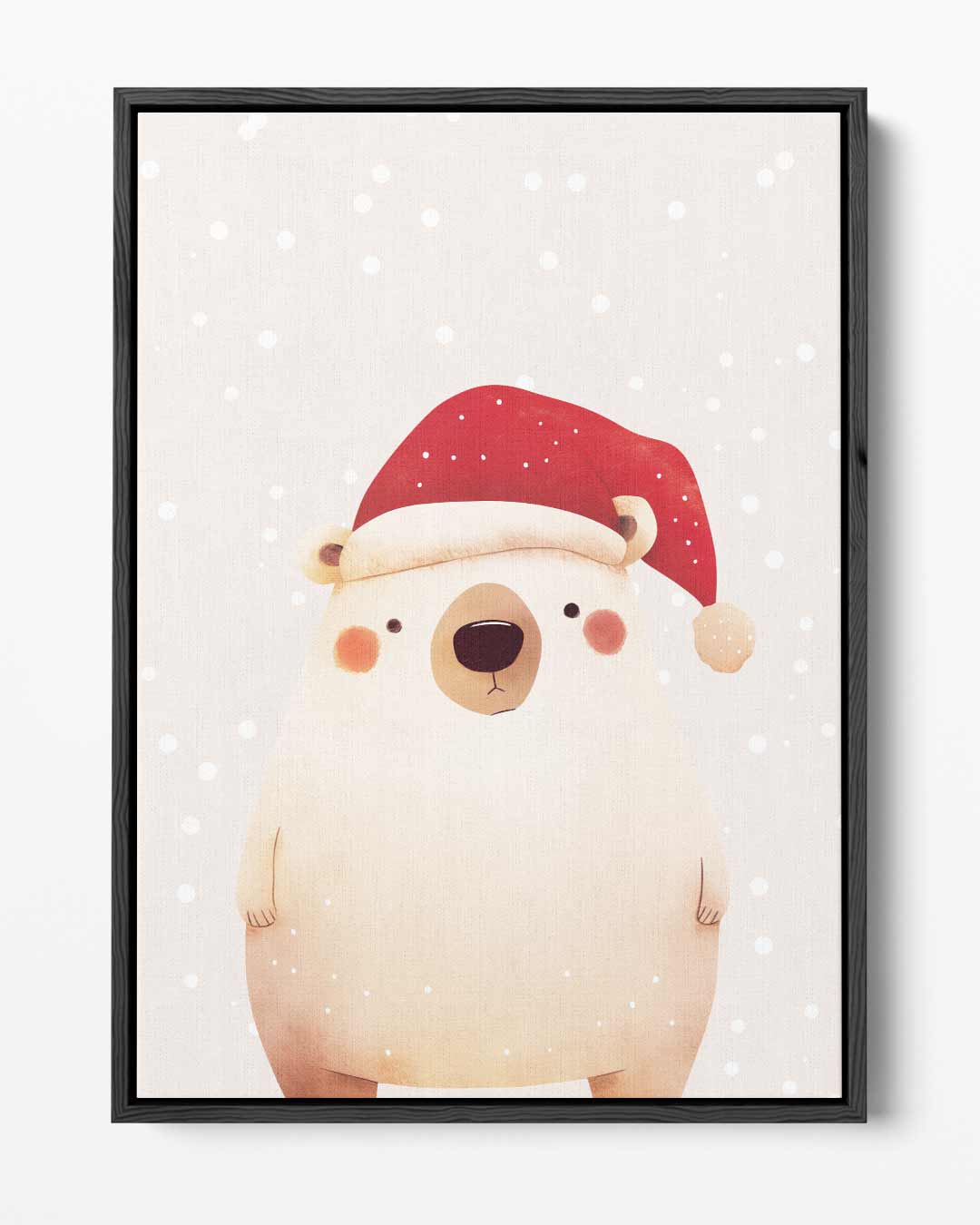 Schattige Kerstbeer Illustratie – portret kunstwerk als wanddecoratie