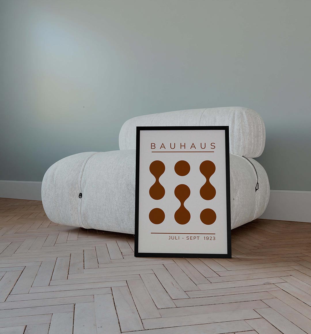 Vorm en balans – geometrische poster in Bauhaus-stijl van WallArtistic