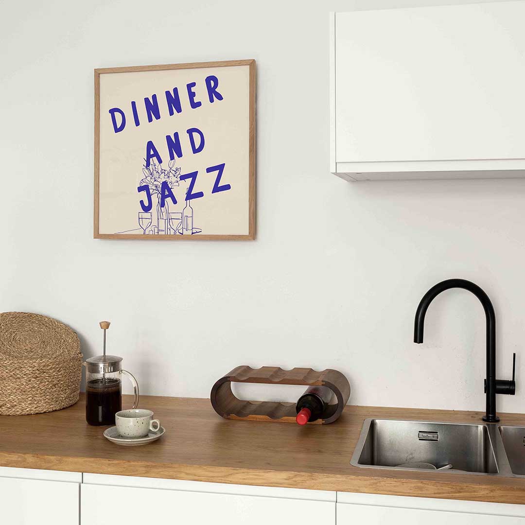 Dinner and jazz – keukenposter in vierkant formaat
