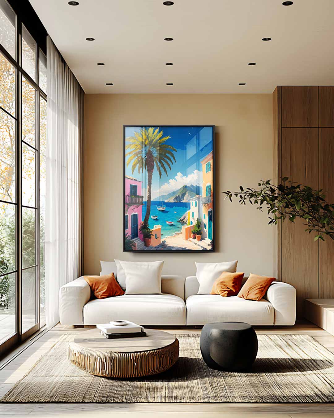 Mediterrane Droomvlucht – modern portret kunstwerk van WallArtistic