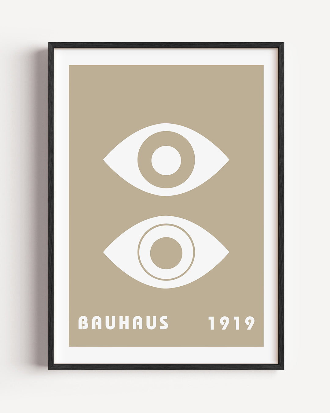 Oogvormen en tekst – staande Bauhaus poster als wanddecoratie
