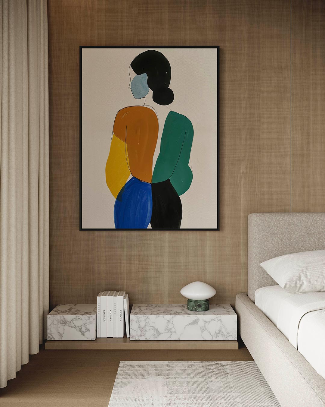 Kleurrijke figuren – staand wanddecoratie kunstwerk
