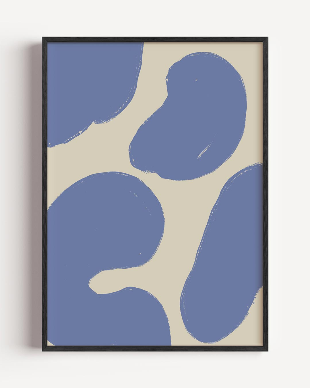 Abstracte Blauwe Vormen – kleurrijke abstracte portret poster als wanddecoratie