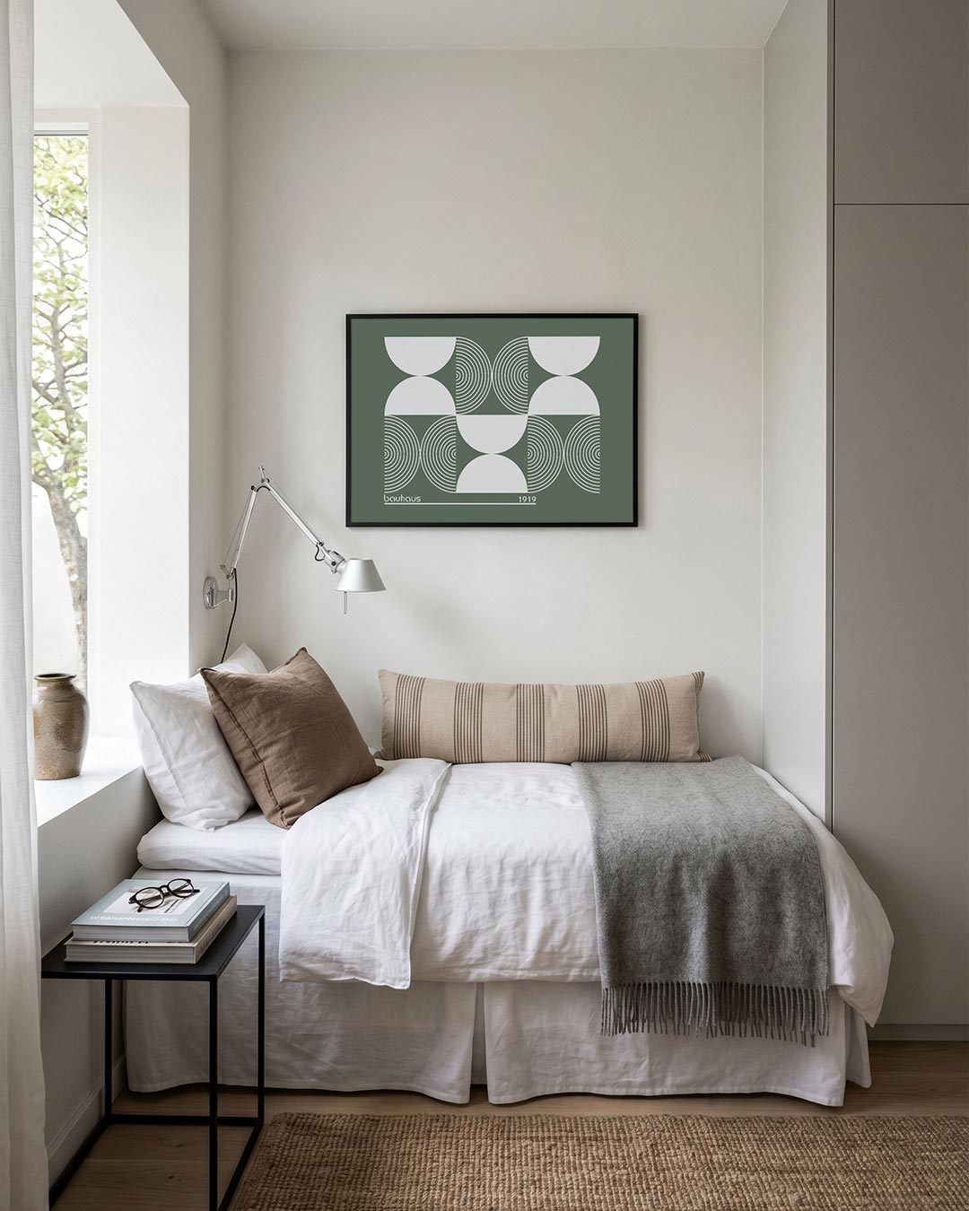 Cirkelvormen en lijnen – moderne Bauhaus wandkunst als poster