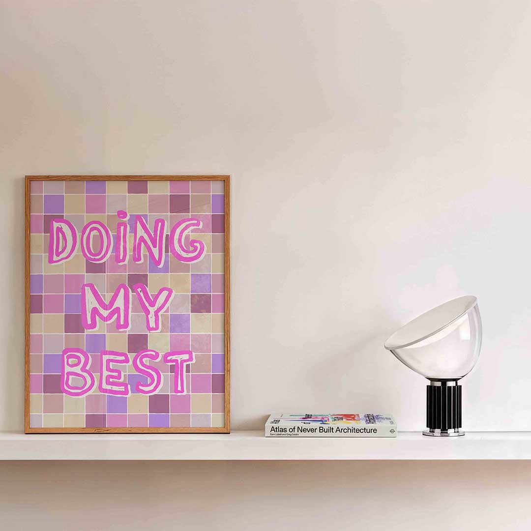 Doing my best – kleurrijke illustratie als portret poster