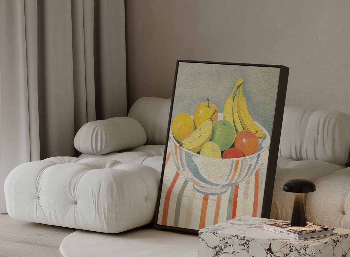 Kleurrijke Fruitmand in Impressionistische Stijl – modern portret kunstwerk van WallArtistic
