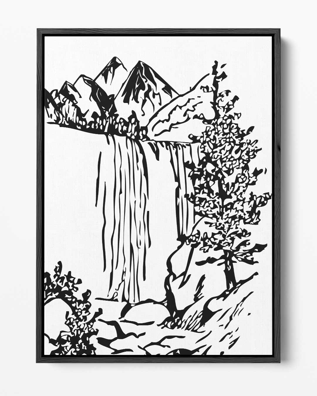Berglandschap in Zwart-Wit – portret kunstwerk als wanddecoratie