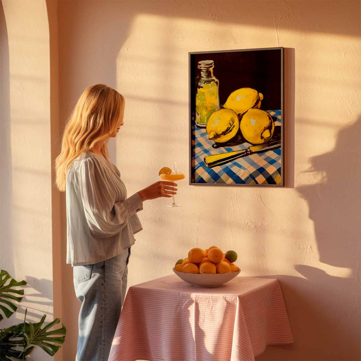 Zonnige Citroen Keukenposter – keuken poster als sfeervolle staande wanddecoratie