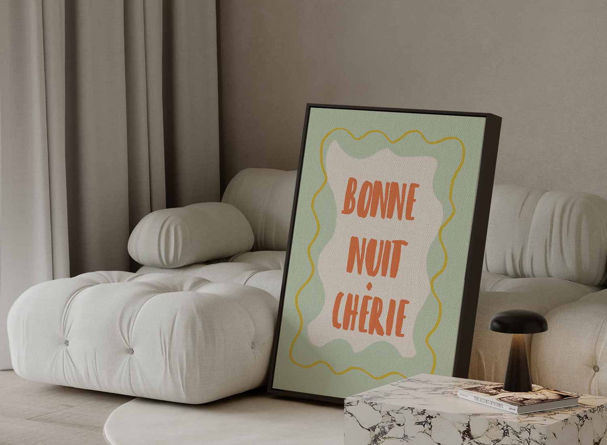 Bonne Nuit Chérie – dibond kunstwerk als wanddecoratie