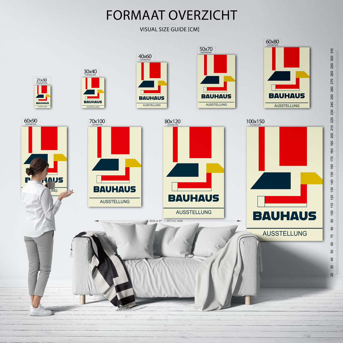 Vorm en kleur – Bauhaus poster als geometrische wanddecoratie